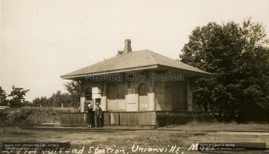 Postcard: Railroad Station, Unionville, Massachusetts